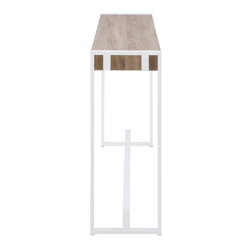54" Gray Brown and White Sled Console Table By Homeroots | Console Tables | Modishstore - 3