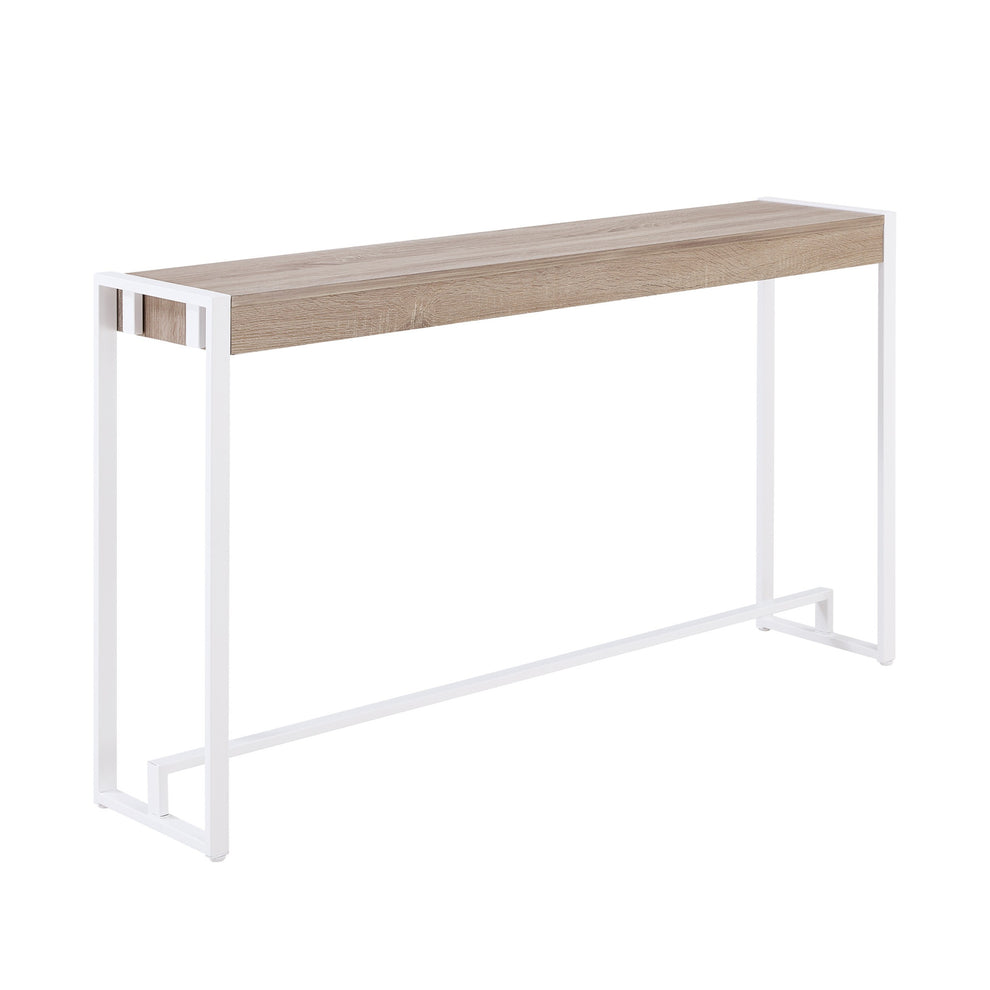 54" Gray Brown and White Sled Console Table By Homeroots | Console Tables | Modishstore - 4