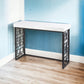 42" White and Black Glass Sled Console Table By Homeroots