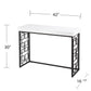42" White and Black Glass Sled Console Table By Homeroots