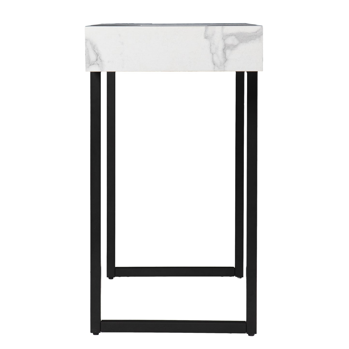 39" White and Black Faux Marble Sled Console Table By Homeroots | Console Tables | Modishstore - 3
