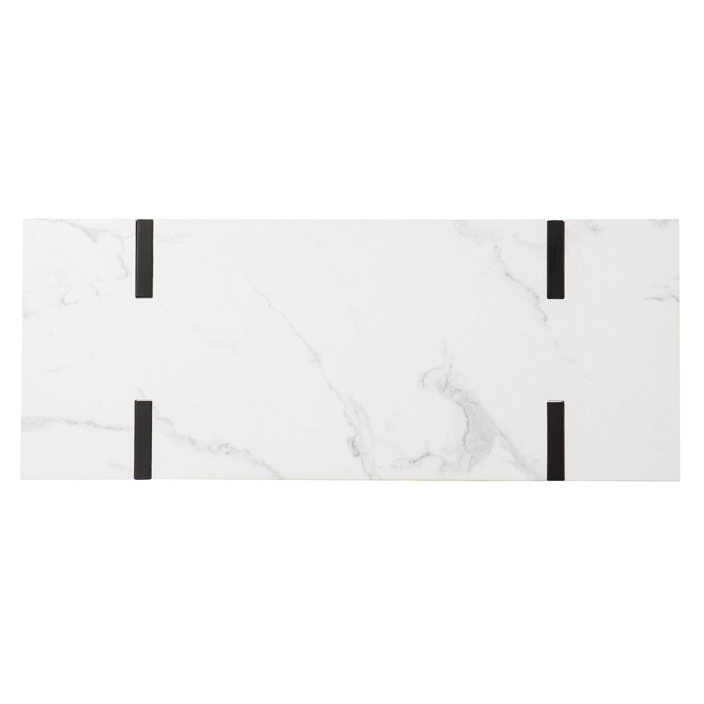 39" White and Black Faux Marble Sled Console Table By Homeroots | Console Tables | Modishstore - 4