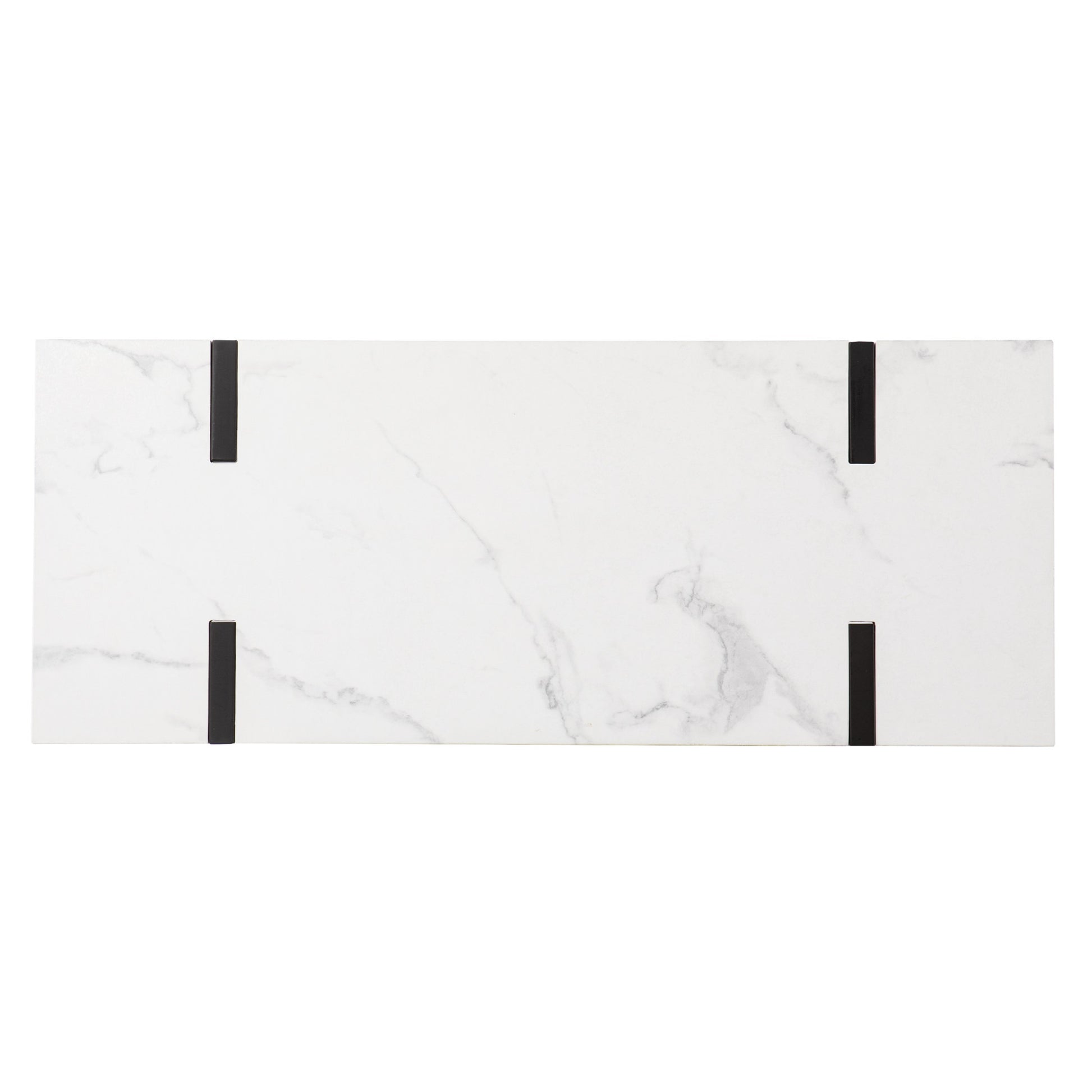 39" White and Black Faux Marble Sled Console Table By Homeroots | Console Tables | Modishstore - 4