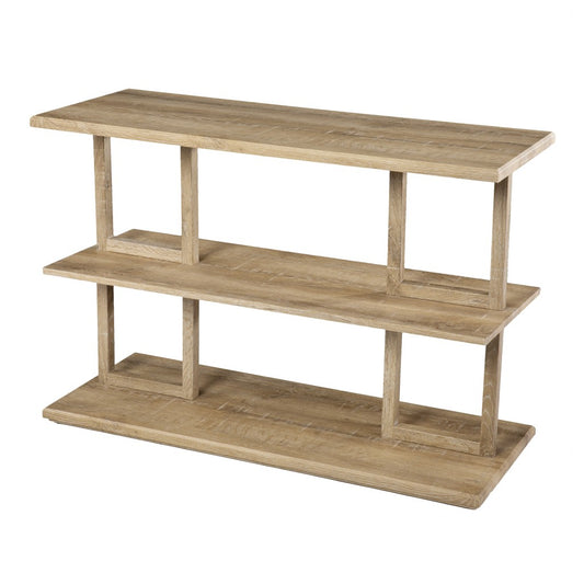 42" Natural Floor Shelf Console Table With Storage By Homeroots | Console Tables | Modishstore