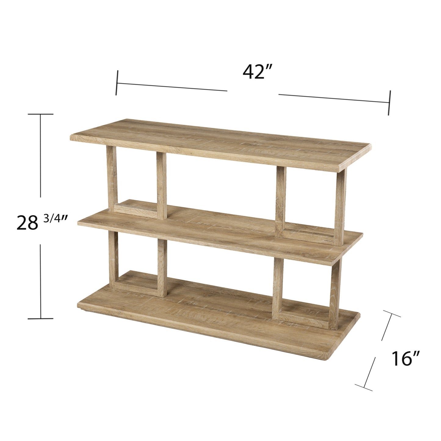 42" Natural Floor Shelf Console Table With Storage By Homeroots