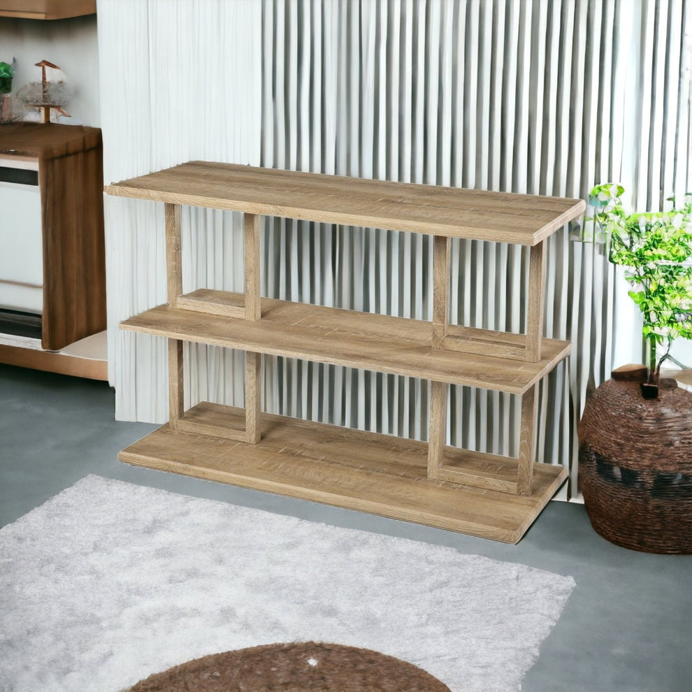 42" Natural Floor Shelf Console Table With Storage By Homeroots | Console Tables | Modishstore - 4