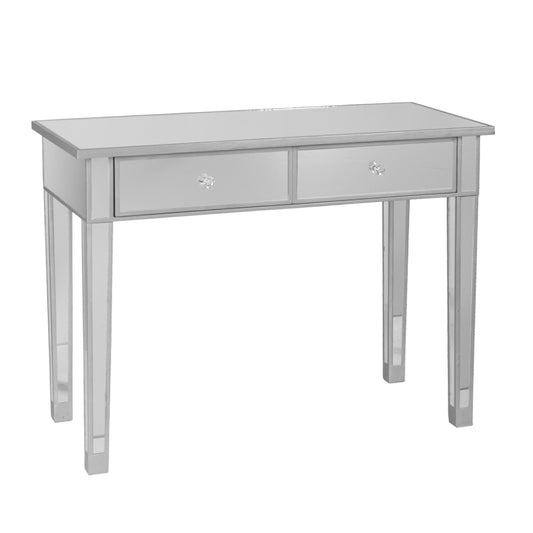 40" Silver Mirrored Glass Console Table With Storage By Homeroots | Console Tables | Modishstore