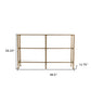 49" Clear and Gold Glass Floor Shelf Console Table With Storage By Homeroots