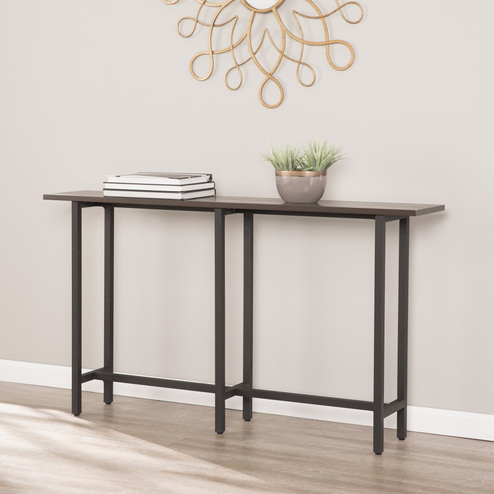 54" Espresso and Black Frame Console Table By Homeroots | Console Tables | Modishstore - 8