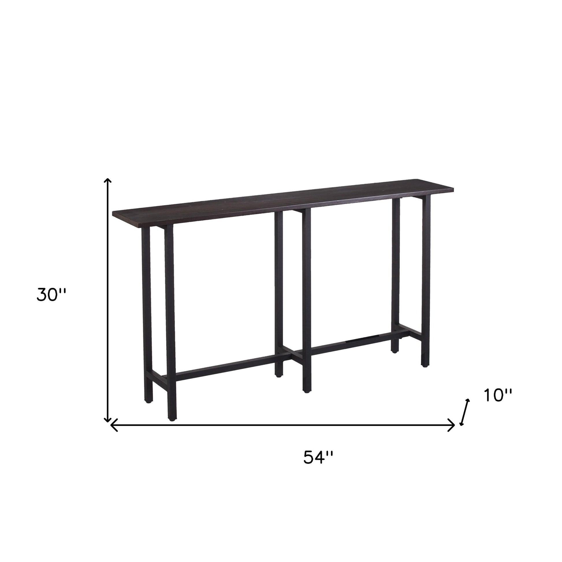 54" Espresso and Black Frame Console Table By Homeroots | Console Tables | Modishstore - 9