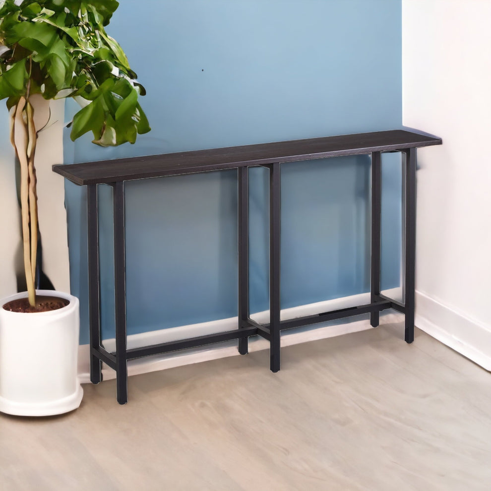 54" Espresso and Black Frame Console Table By Homeroots | Console Tables | Modishstore - 6