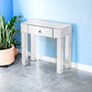 31" Silver Mirrored Glass Console Table With Storage By Homeroots