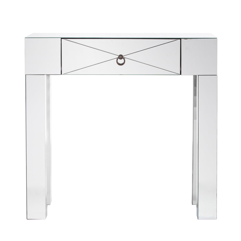 31" Silver Mirrored Glass Console Table With Storage By Homeroots | Console Tables | Modishstore - 3