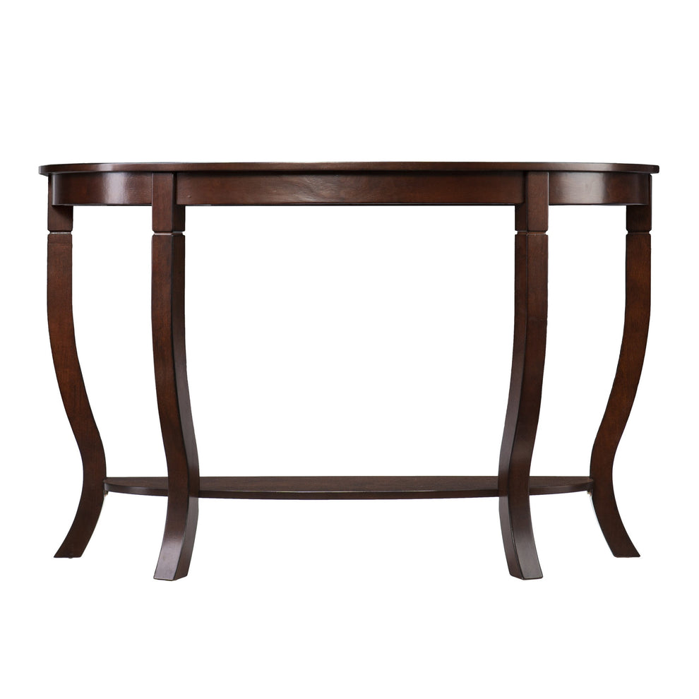 48" Brown Half Circle Console Table With Storage By Homeroots | Console Tables | Modishstore - 2