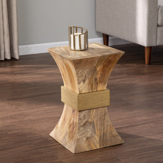 18" Natural Solid Wood And Manufactured Wood Square End Table By Homeroots | End Tables | Modishstore
