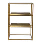 24" Brass Glass And Iron Rectangular End Table With Two Shelves By Homeroots | End Tables | Modishstore - 2