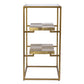 24" Brass Glass And Iron Rectangular End Table With Two Shelves By Homeroots | End Tables | Modishstore - 4