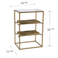 24" Brass Glass And Iron Rectangular End Table With Two Shelves By Homeroots | End Tables | Modishstore - 6