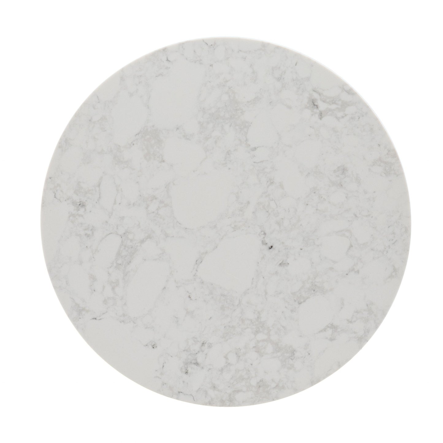 22" Natural Wood And White Faux Marble Manufactured Wood Round End Table With Shelf By Homeroots | End Tables | Modishstore - 5