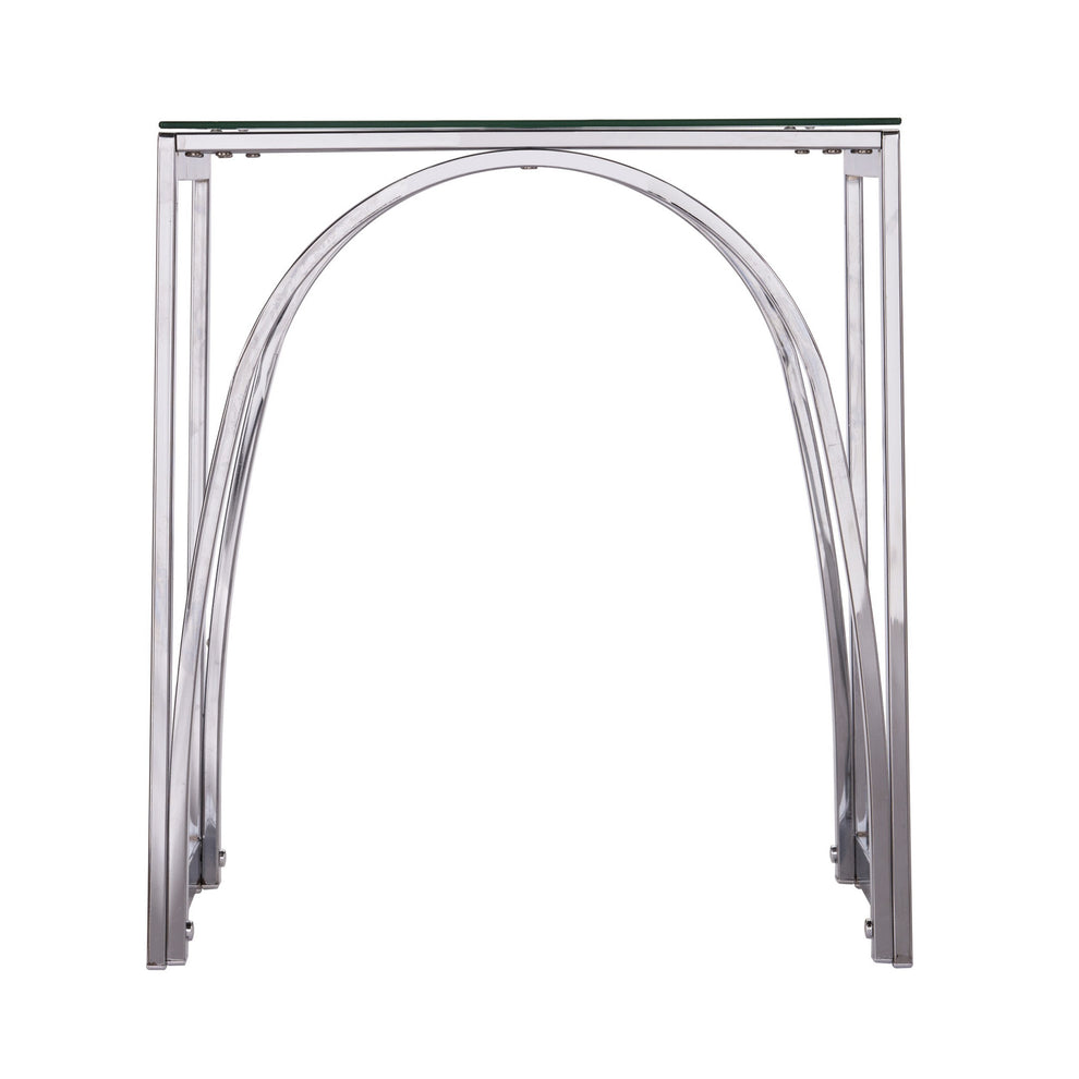 22" Chrome Glass And Iron Square End Table By Homeroots | End Tables | Modishstore - 2