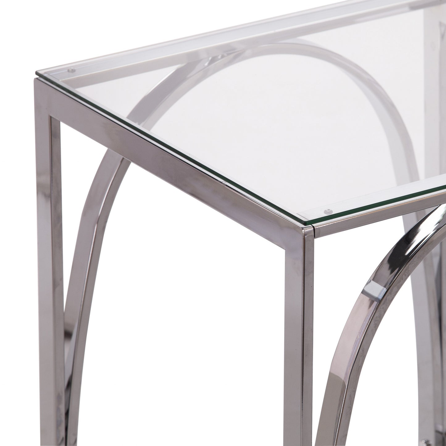 22" Chrome Glass And Iron Square End Table By Homeroots | End Tables | Modishstore - 6