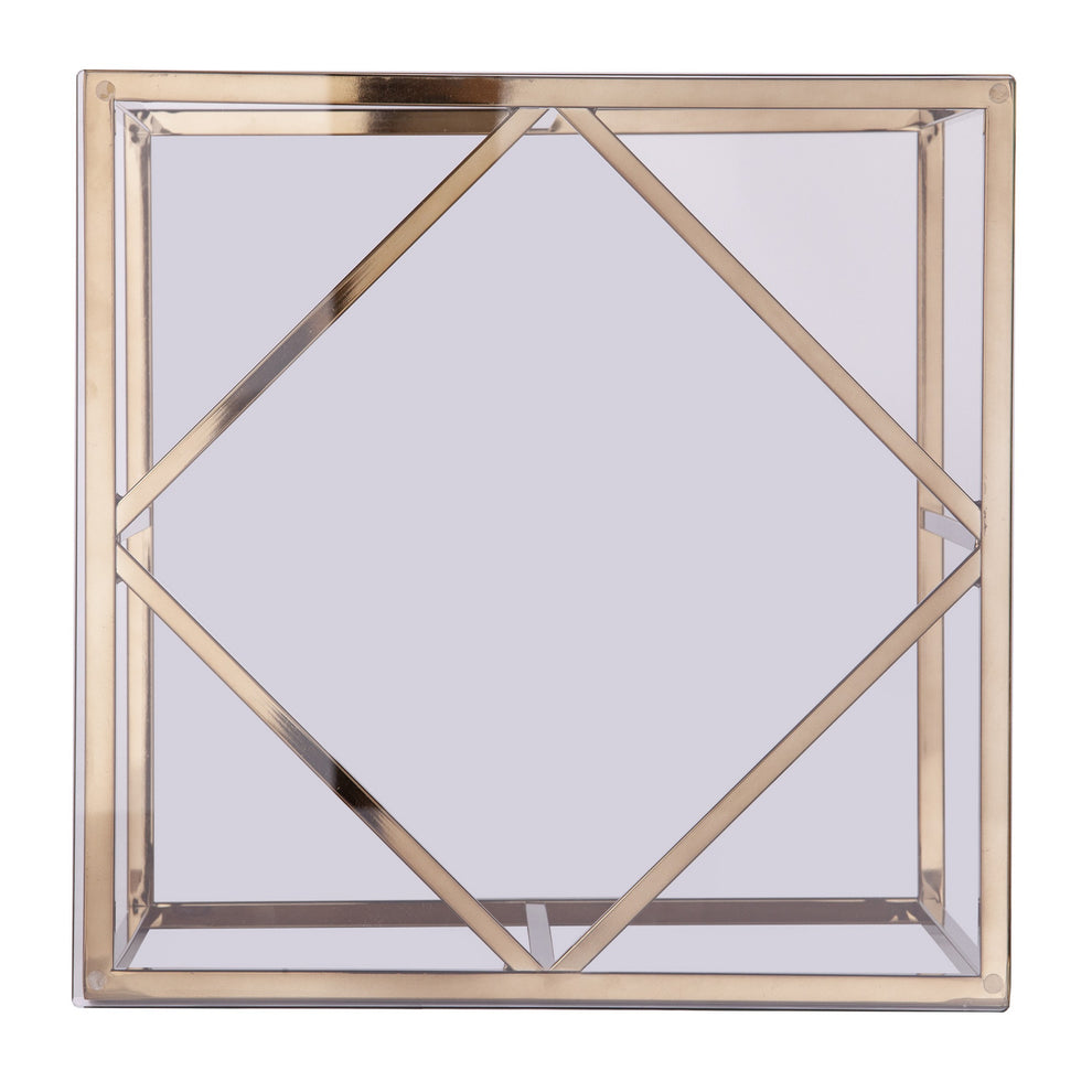 24" Champagne Glass And Iron Square End Table By Homeroots | End Tables | Modishstore - 4
