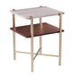 24" Brass Manufactured Wood And Iron Square End Table With Shelf By Homeroots | End Tables | Modishstore - 2