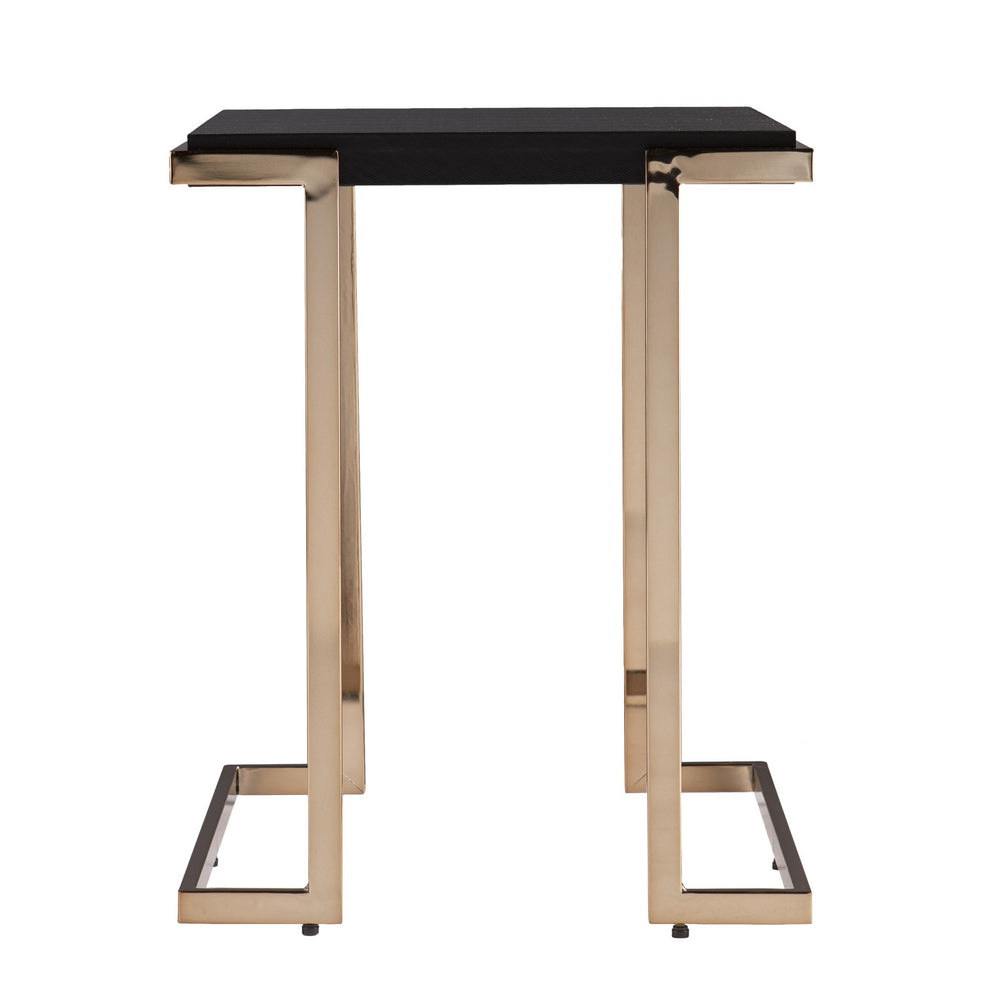 24" Black Geometric Metal Square End Table By Homeroots | End Tables | Modishstore - 2