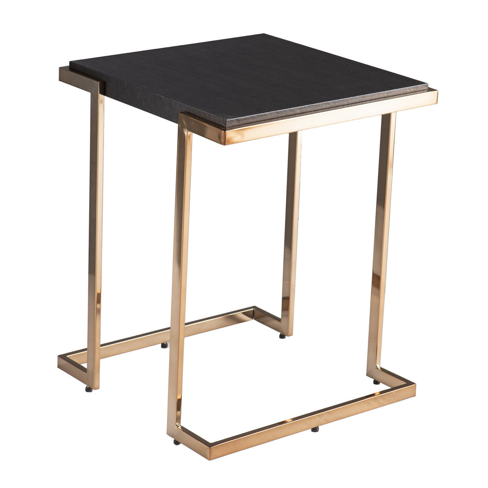 24" Black Geometric Metal Square End Table By Homeroots | End Tables | Modishstore - 3