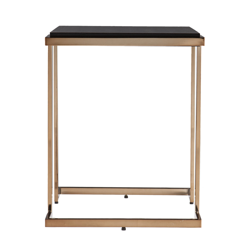 24" Black Geometric Metal Square End Table By Homeroots | End Tables | Modishstore - 4