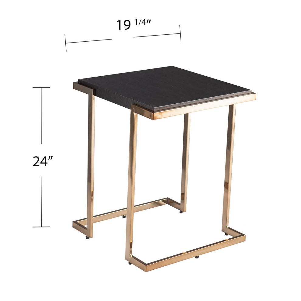 24" Black Geometric Metal Square End Table By Homeroots | End Tables | Modishstore - 6