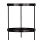 24" Black Manufactured Wood And Iron Round End Table With Shelf By Homeroots | End Tables | Modishstore - 2
