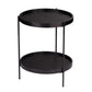 24" Black Manufactured Wood And Iron Round End Table With Shelf By Homeroots | End Tables | Modishstore - 3