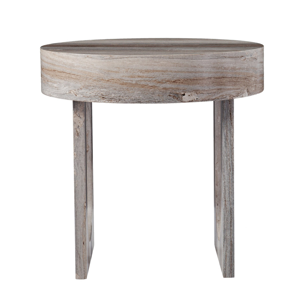 20" Brown Manufactured Wood Round End Table By Homeroots | End Tables | Modishstore - 2