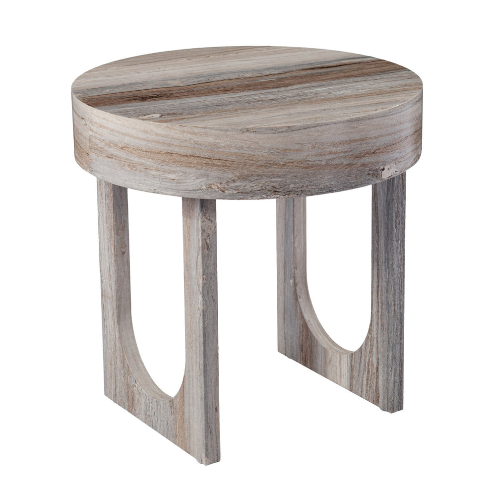 20" Brown Manufactured Wood Round End Table By Homeroots | End Tables | Modishstore - 3