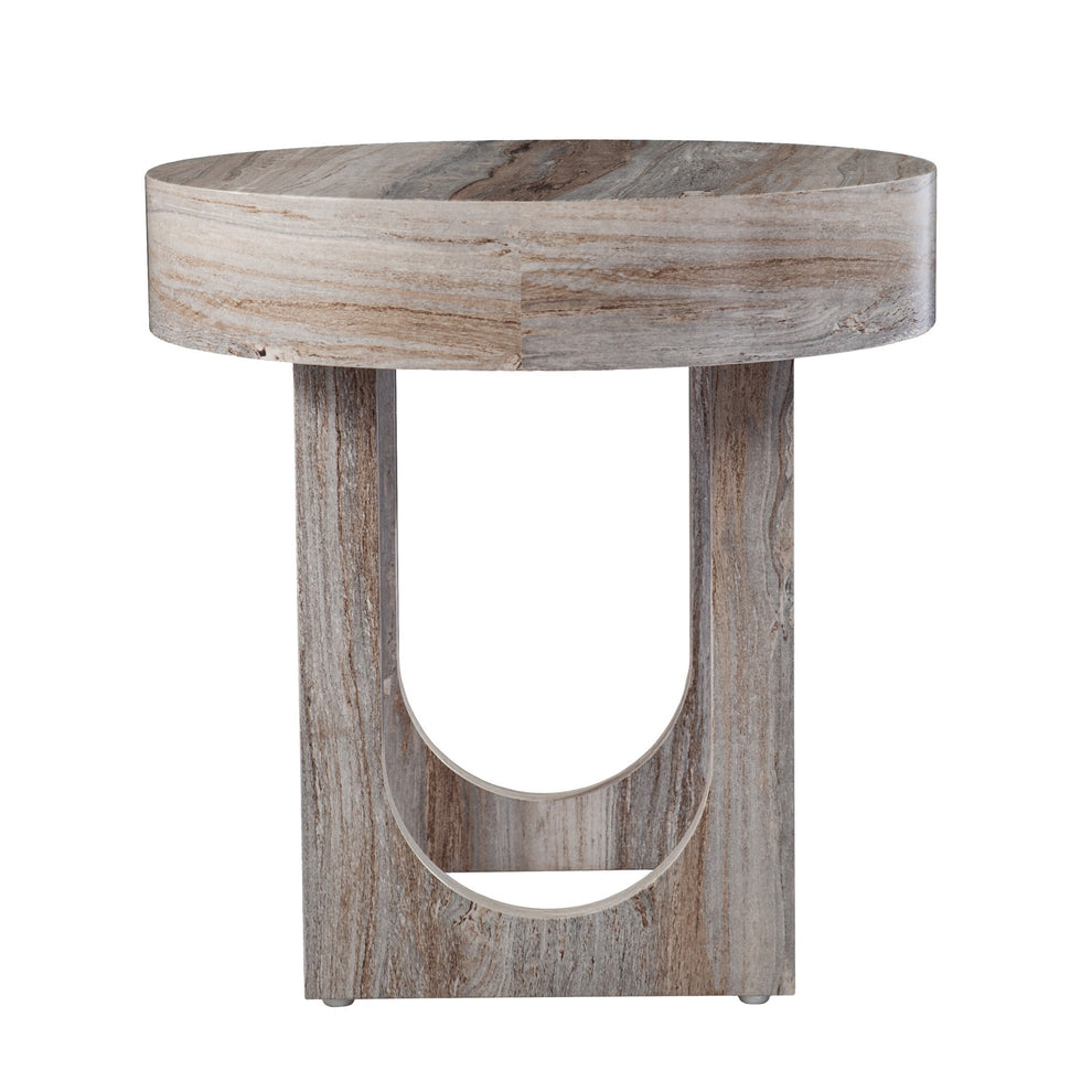 20" Brown Manufactured Wood Round End Table By Homeroots | End Tables | Modishstore - 4