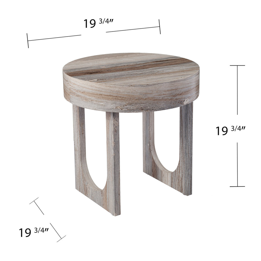 20" Brown Manufactured Wood Round End Table By Homeroots | End Tables | Modishstore - 7