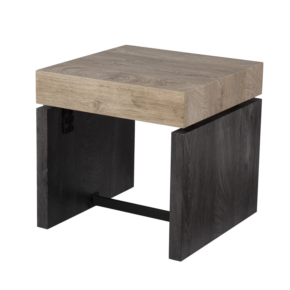 20" Natural Wood Manufactured Wood And Iron Square End Table By Homeroots | End Tables | Modishstore - 3