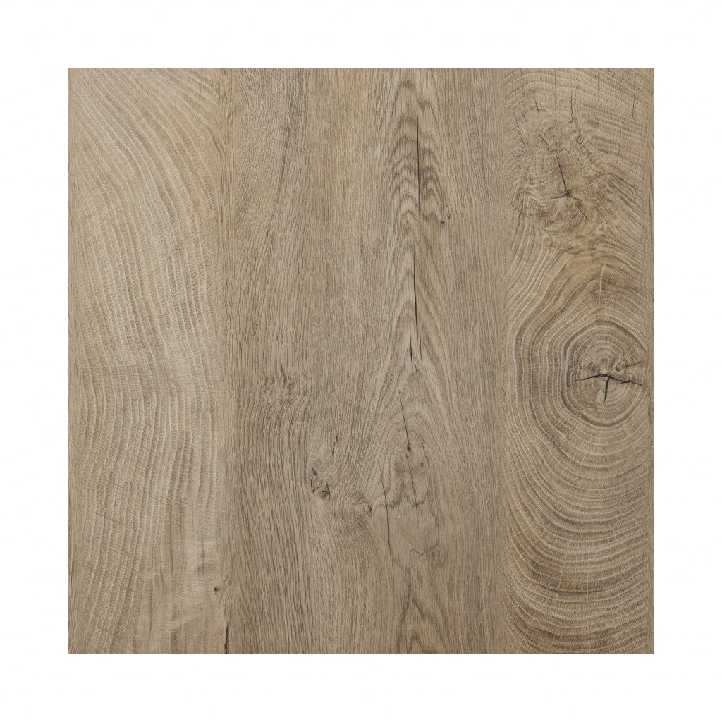 20" Natural Wood Manufactured Wood And Iron Square End Table By Homeroots | End Tables | Modishstore - 5