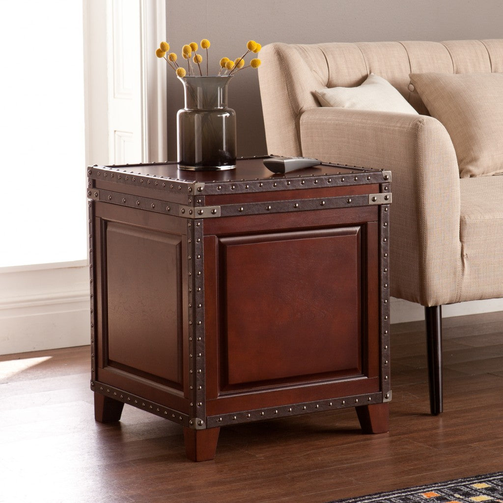 24" Brown Manufactured Wood And Solid Wood Square End Table By Homeroots | End Tables | Modishstore