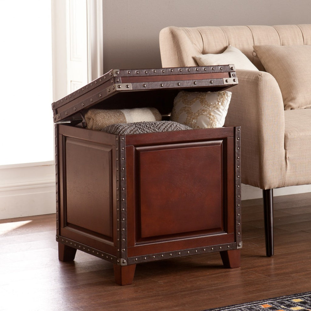 24" Brown Manufactured Wood And Solid Wood Square End Table By Homeroots | End Tables | Modishstore - 2