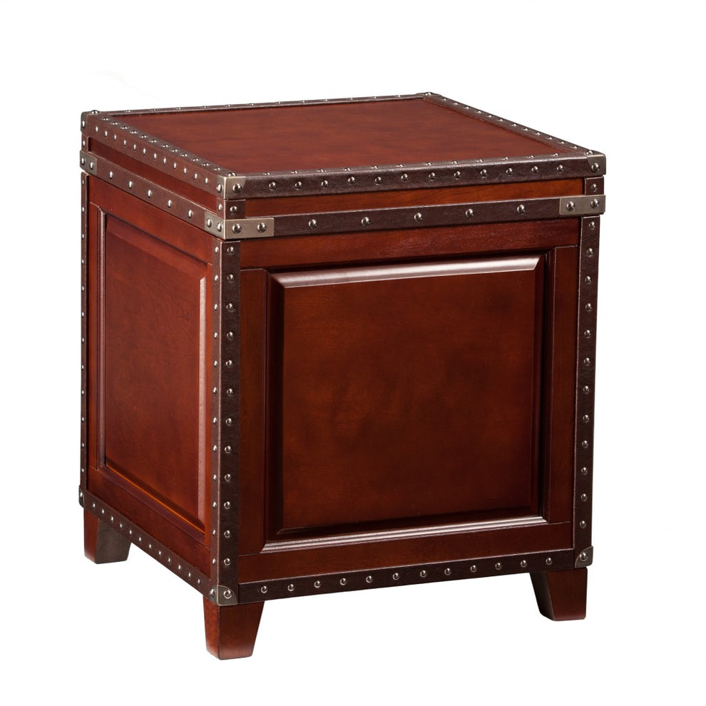 24" Brown Manufactured Wood And Solid Wood Square End Table By Homeroots | End Tables | Modishstore - 3