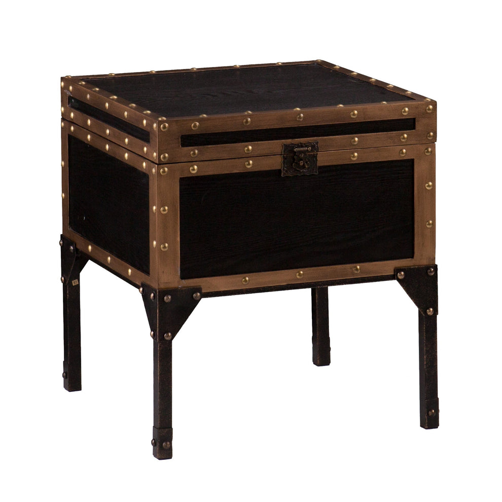 23" Black Manufactured Wood And Iron Square End Table By Homeroots | End Tables | Modishstore - 4