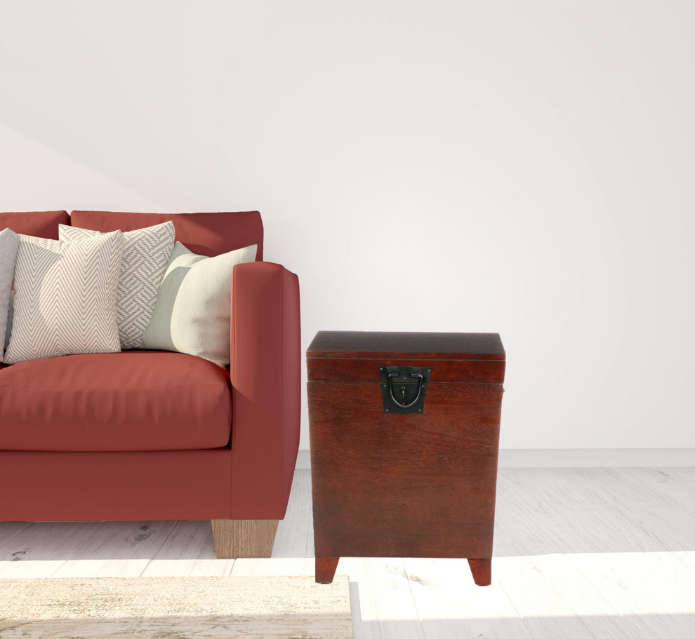 24" Brown Solid Wood And Manufactured Wood Square End Table By Homeroots | End Tables | Modishstore - 2
