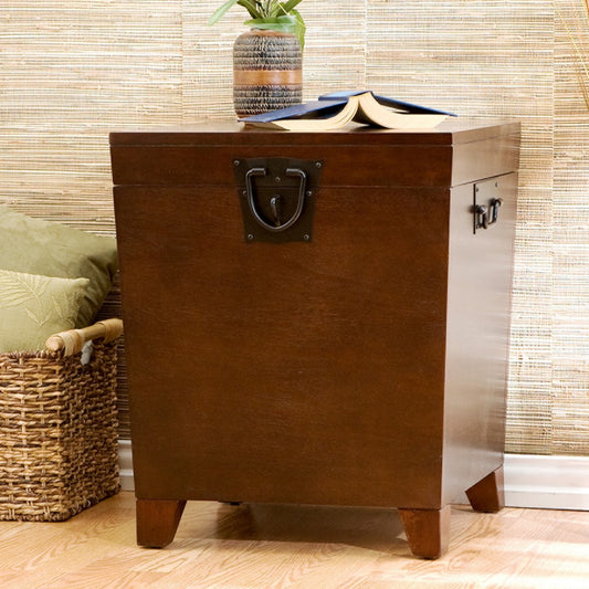 24" Brown Solid Wood And Manufactured Wood Square End Table By Homeroots | End Tables | Modishstore