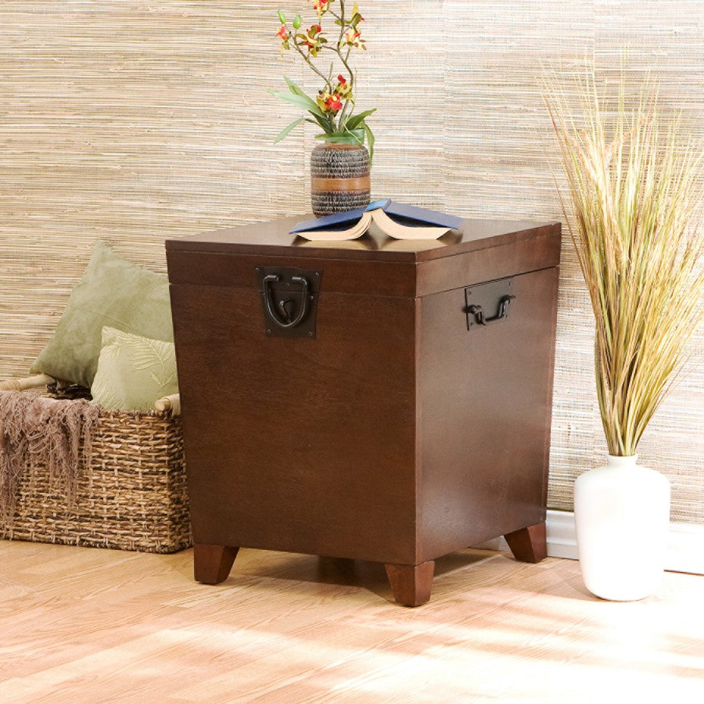 24" Brown Solid Wood And Manufactured Wood Square End Table By Homeroots | End Tables | Modishstore - 3