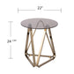 24" Champagne Glass And Iron Round End Table By Homeroots | End Tables | Modishstore - 6