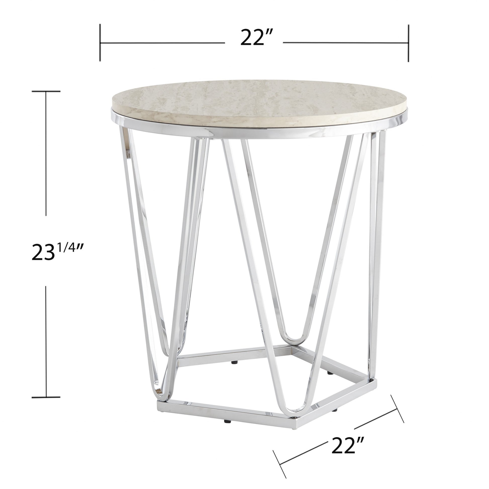 23" Silver Manufactured Wood And Iron Round End Table By Homeroots | End Tables | Modishstore - 6