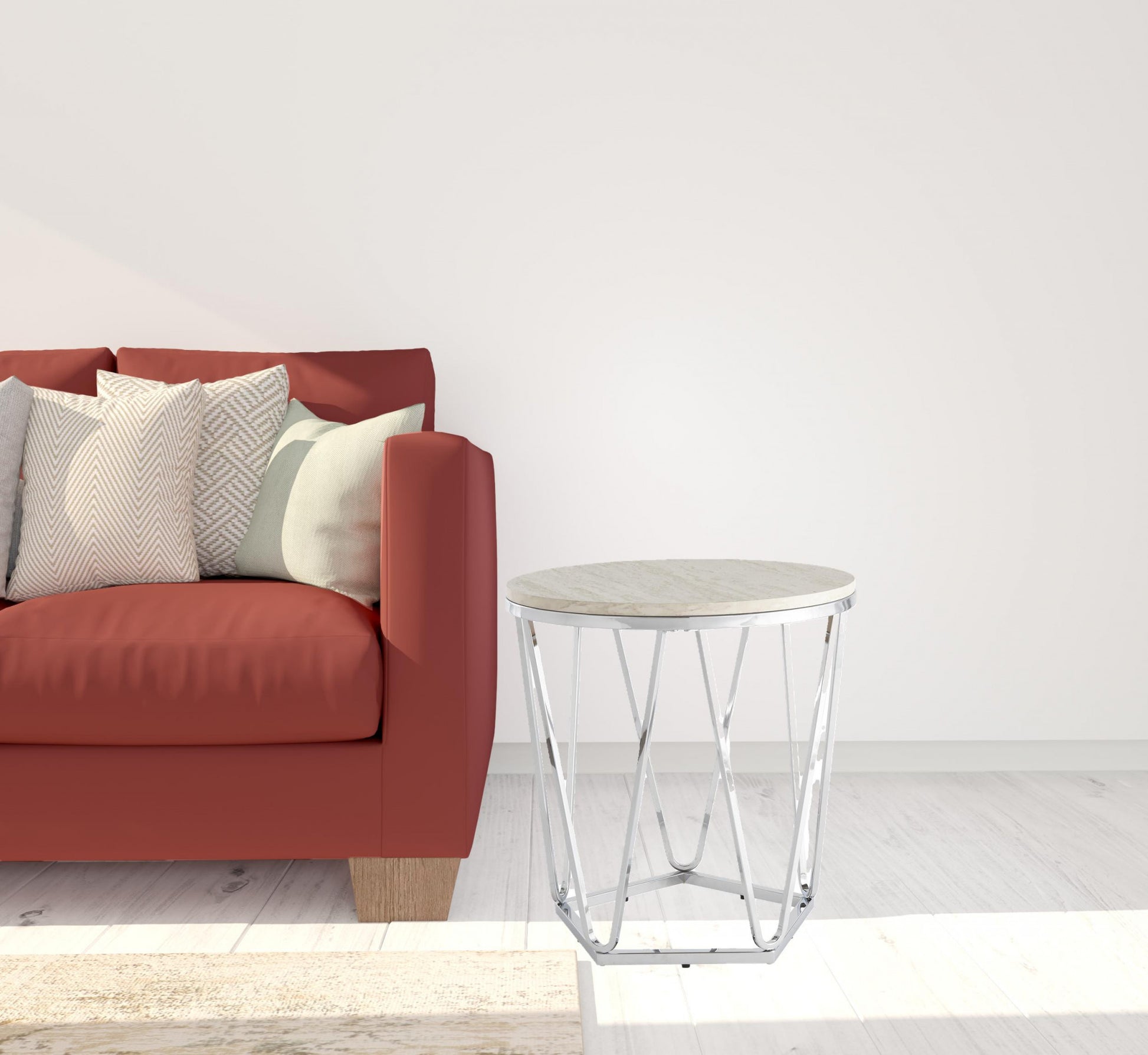 23" Silver Manufactured Wood And Iron Round End Table By Homeroots | End Tables | Modishstore - 9