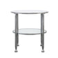 24" Silver Glass And Iron Round End Table By Homeroots | End Tables | Modishstore - 2